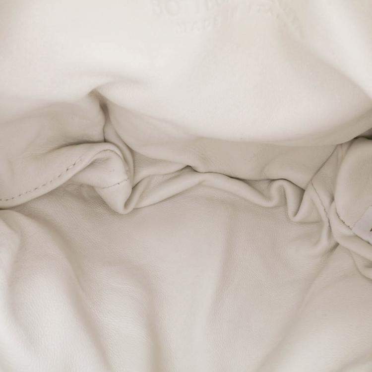 Pre Owned Bottega Veneta White Mini Nappa Puffy Jodie