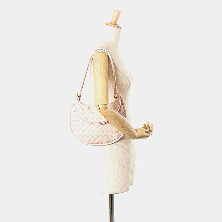 Pre Owned Bottega Veneta Pink Small Nappa Intrecciato Gemelli Hobo