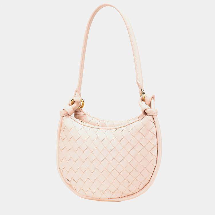 Pre Owned Bottega Veneta Pink Small Nappa Intrecciato Gemelli Hobo