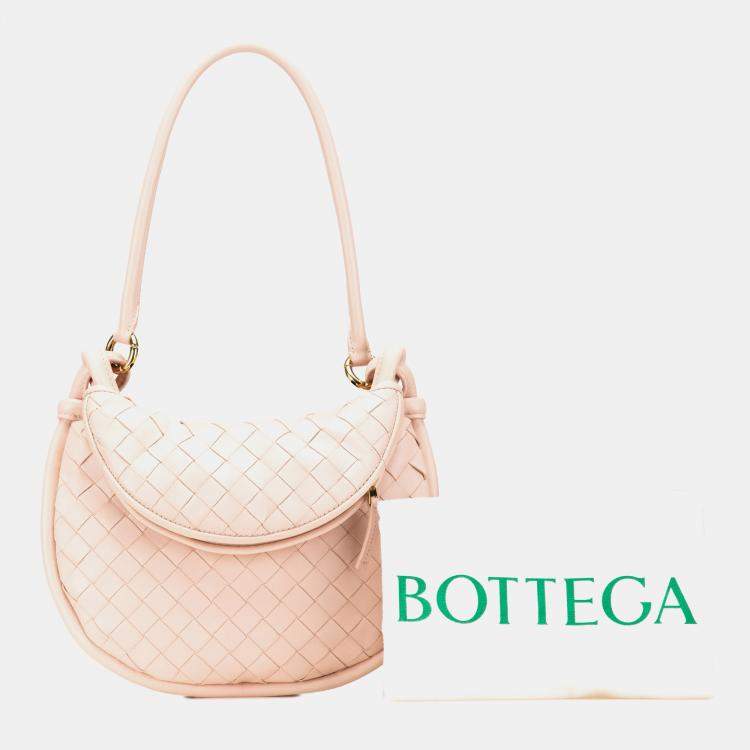 Pre Owned Bottega Veneta Pink Small Nappa Intrecciato Gemelli Hobo