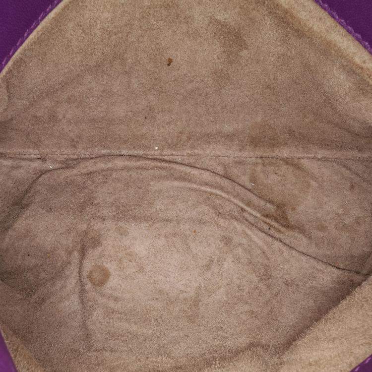 Pre Owned Bottega Veneta Purple Nappa Intrecciato Napoli Satchel