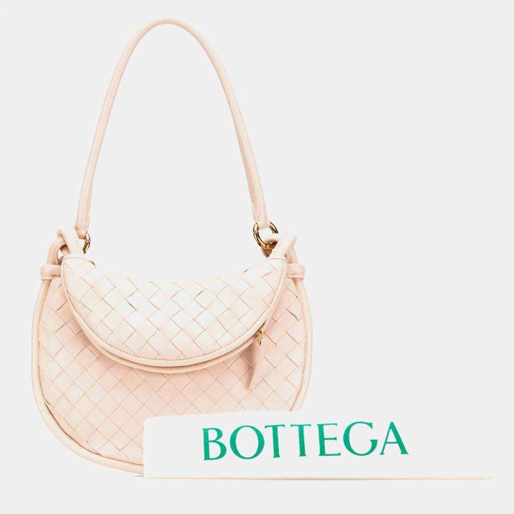 Pre Owned Bottega Veneta Pink Small Nappa Intrecciato Gemelli Hobo