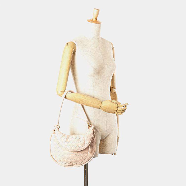 Pre Owned Bottega Veneta Pink Small Nappa Intrecciato Gemelli Hobo