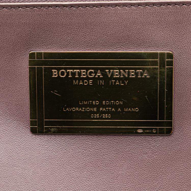 Pre Owned Bottega Veneta Pink Lambskin Intreccio Cabat Tote