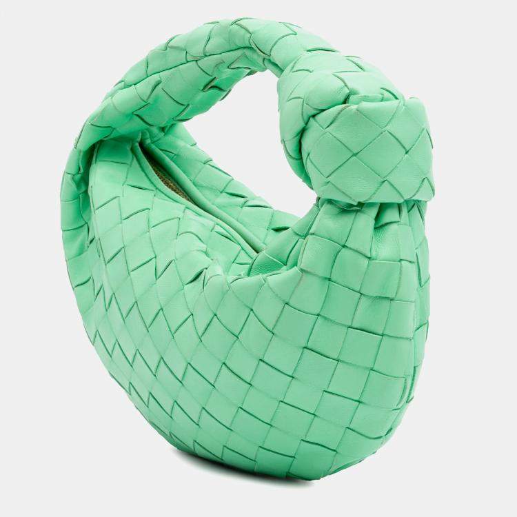 Pre Owned Bottega Veneta Green Mini Nappa Intrecciato Jodie