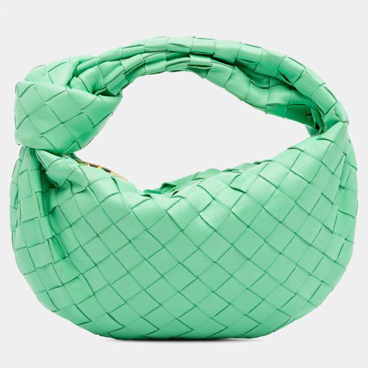 Pre Owned Bottega Veneta Green Mini Nappa Intrecciato Jodie