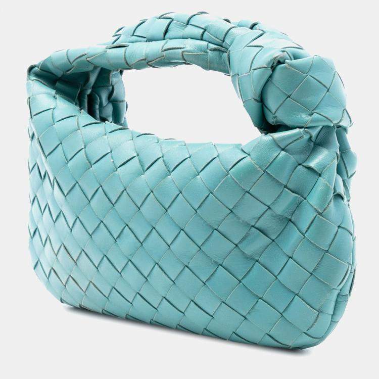 مملوكة مسبقًا Bottega Veneta Blue Mini Nappa Intrecciato Jodie
