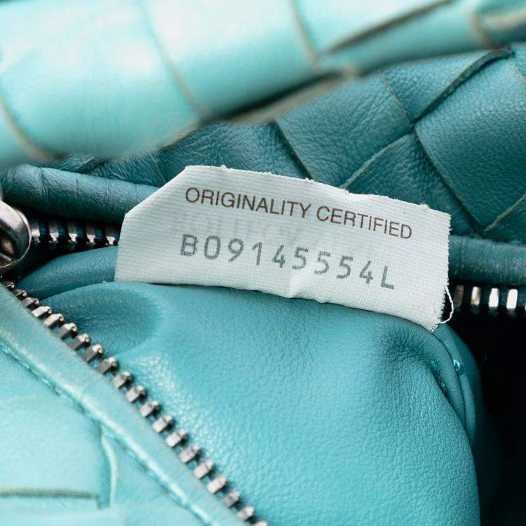 مملوكة مسبقًا Bottega Veneta Blue Mini Nappa Intrecciato Jodie