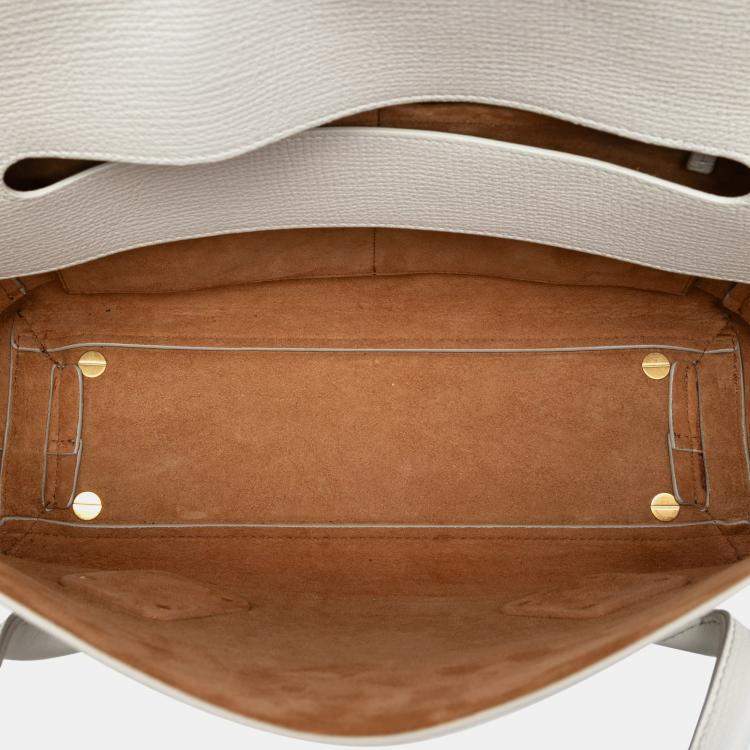 Pre Owned Bottega Veneta White Medium French Calfskin The Arco Tote