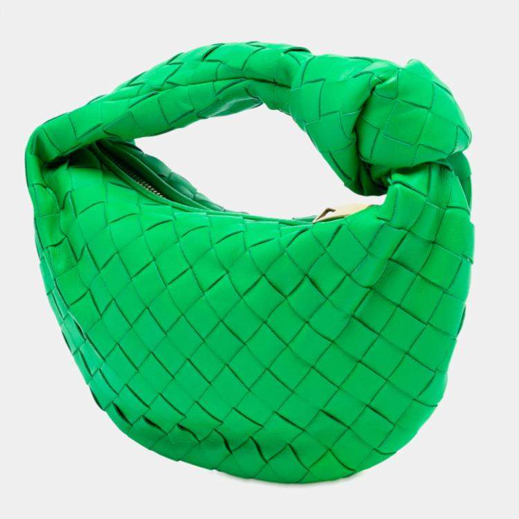 Pre Owned Bottega Veneta Green Mini Nappa Intrecciato Jodie