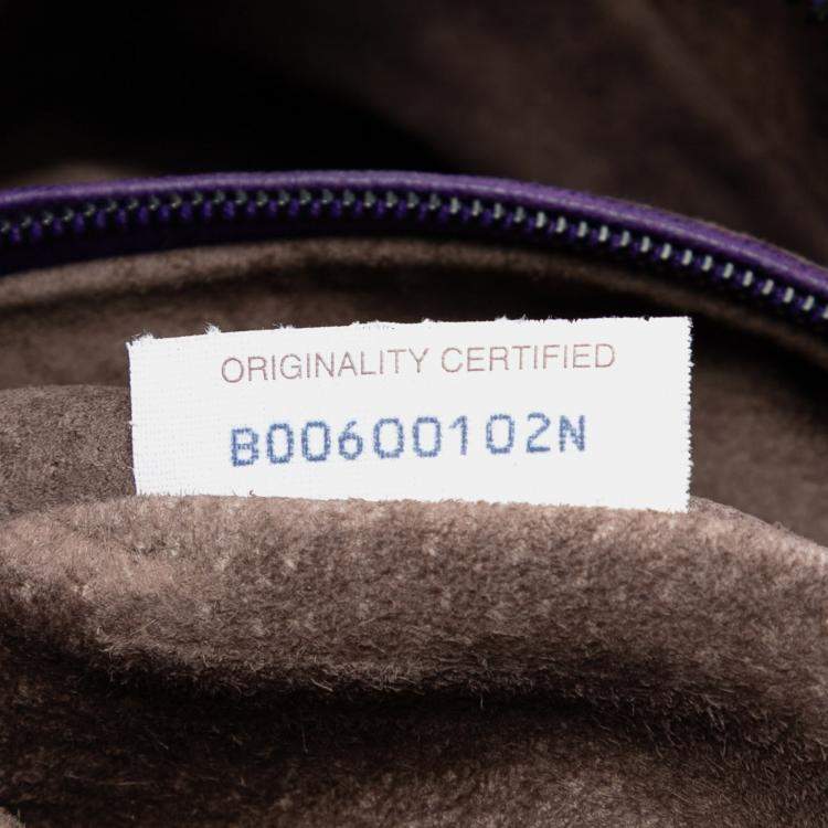 Pre Owned Bottega Veneta Purple Intrecciato Trimmed Leather Handbag