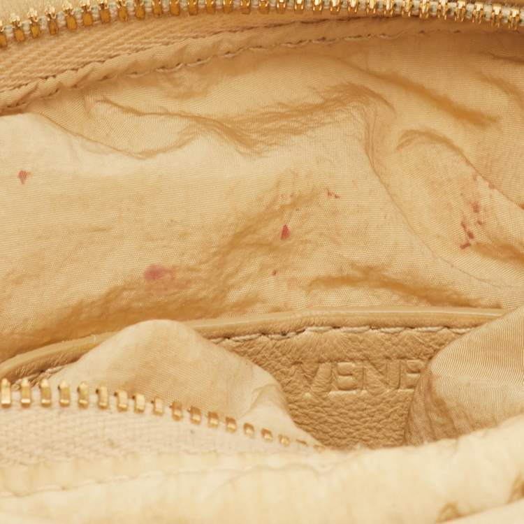 Pre Owned Bottega Veneta Double Knot Mini Beige Leather Hobo