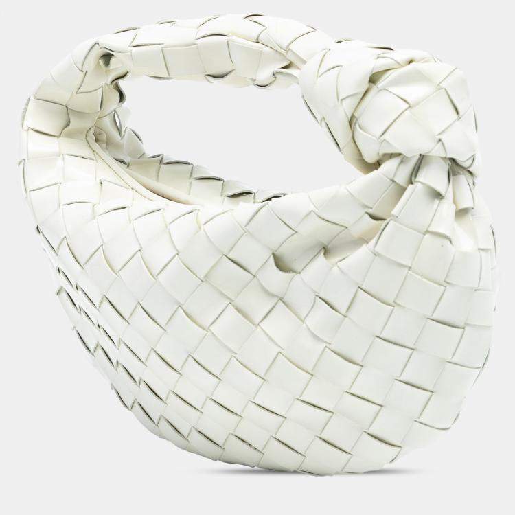 Pre Owned Bottega Veneta White Mini Nappa Intrecciato Jodie