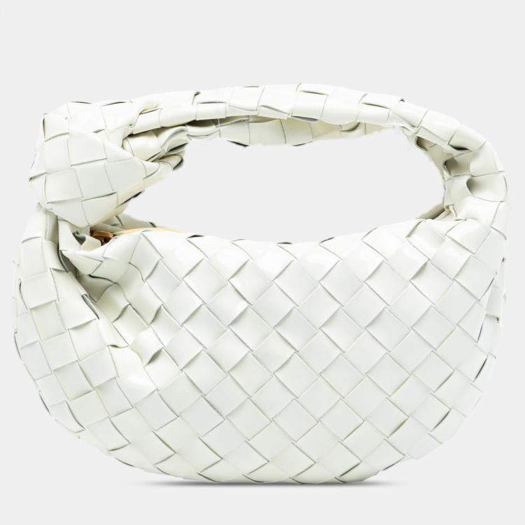 Pre Owned Bottega Veneta White Mini Nappa Intrecciato Jodie