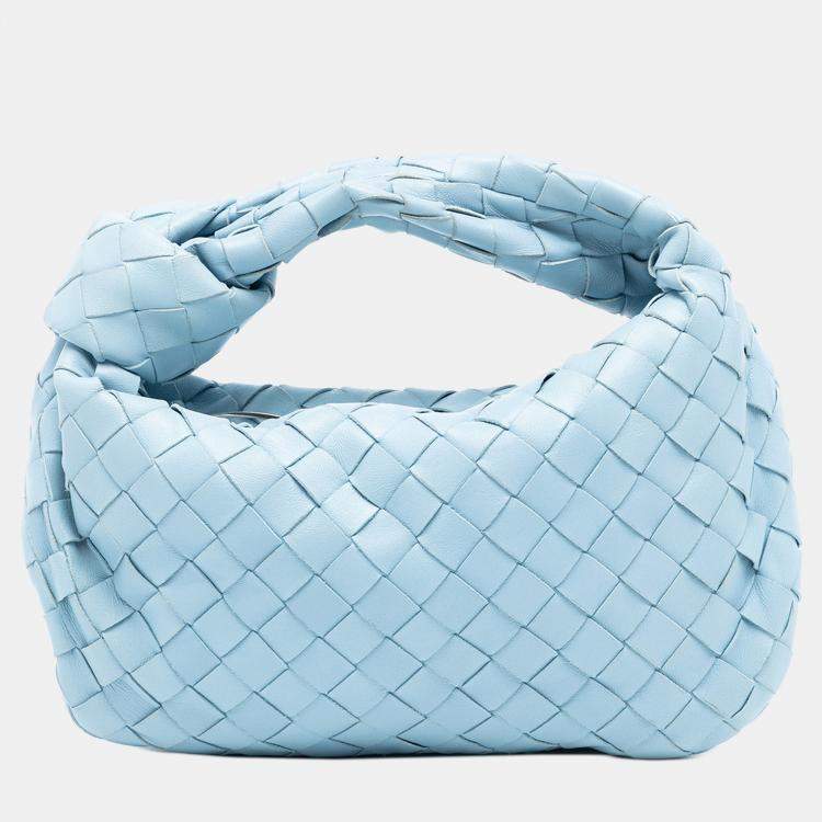 Pre Owned Bottega Veneta Blue Mini Nappa Intrecciato Jodie