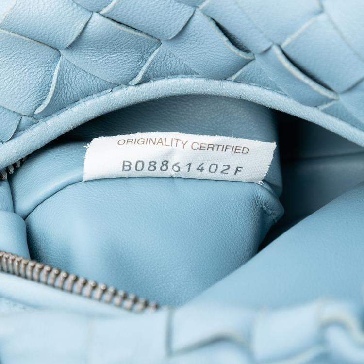 Pre Owned Bottega Veneta Blue Mini Nappa Intrecciato Jodie