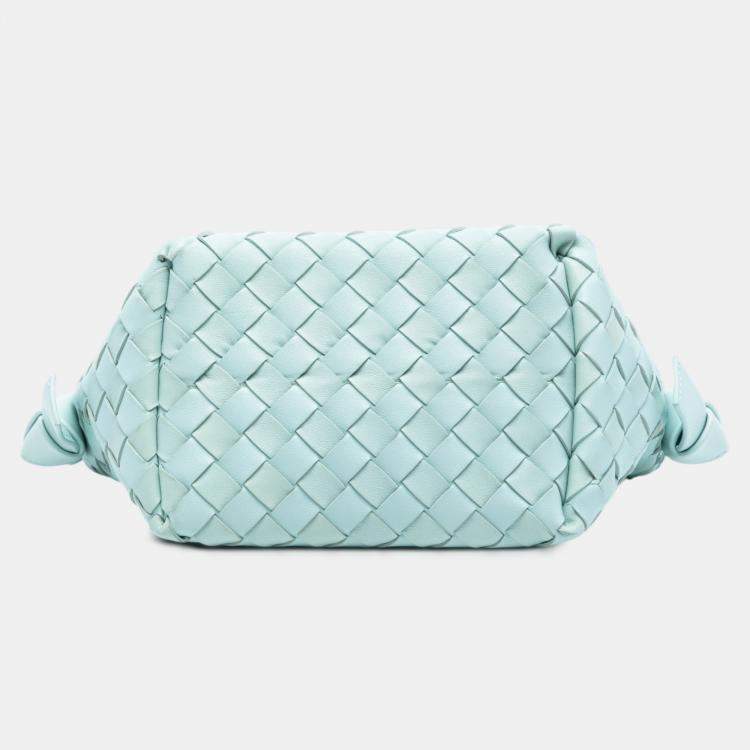 مملوكة مسبقًا Bottega Veneta Blue Lambskin Intrecciato Tie Shoulder Bag