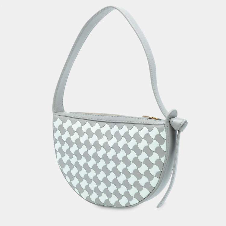 مملوكة مسبقًا Bottega Veneta Blue Mini Leather Intrecciato Sunrise Hobo