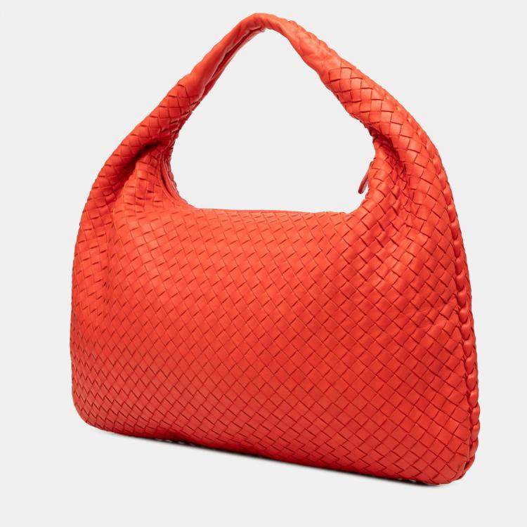 مملوكة مسبقًا Bottega Veneta Orange Medium Nappa Intrecciato Veneta Hobo