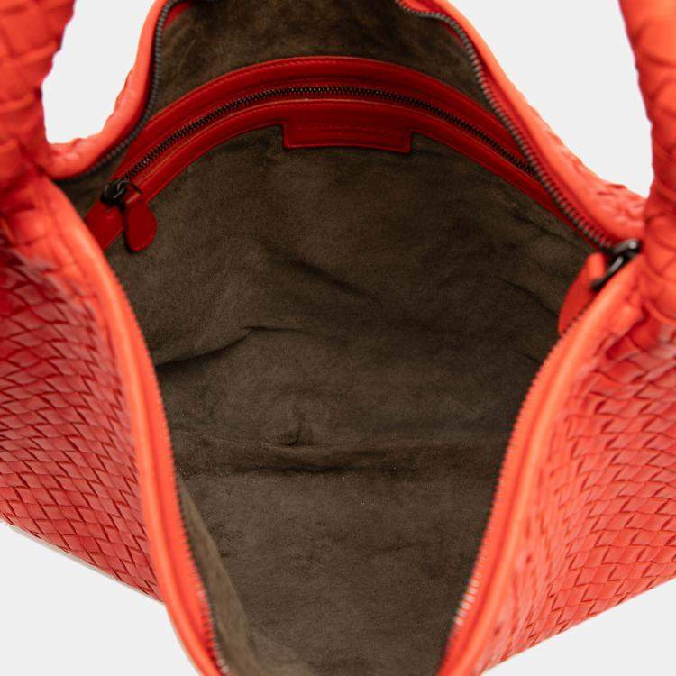 مملوكة مسبقًا Bottega Veneta Orange Medium Nappa Intrecciato Veneta Hobo