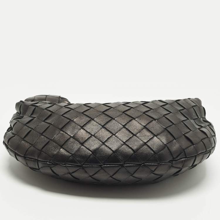 Pre Owned Bottega Veneta Jodie Mini Black Intrecciato Leather Hobo