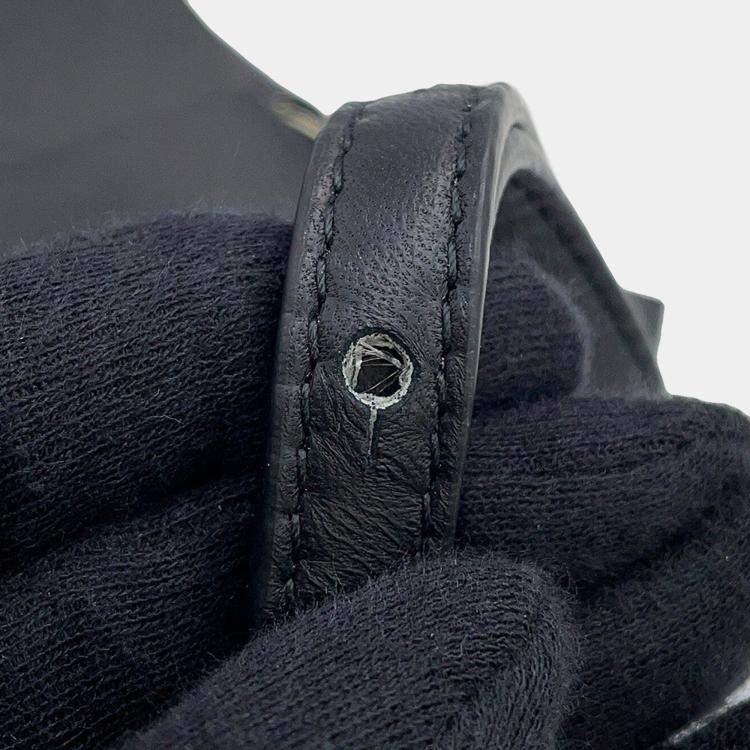 Pre Owned Bottega Veneta Maxi Intrecciato Candy Alco Tote Black/White Leather