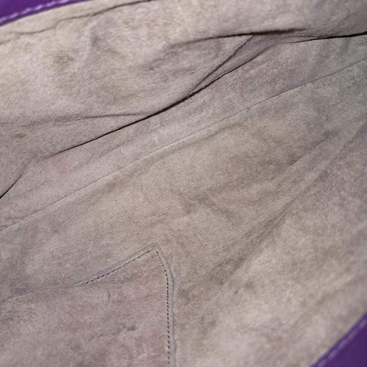 Pre Owned Bottega Veneta Purple Leather Mesh Olympia Bag