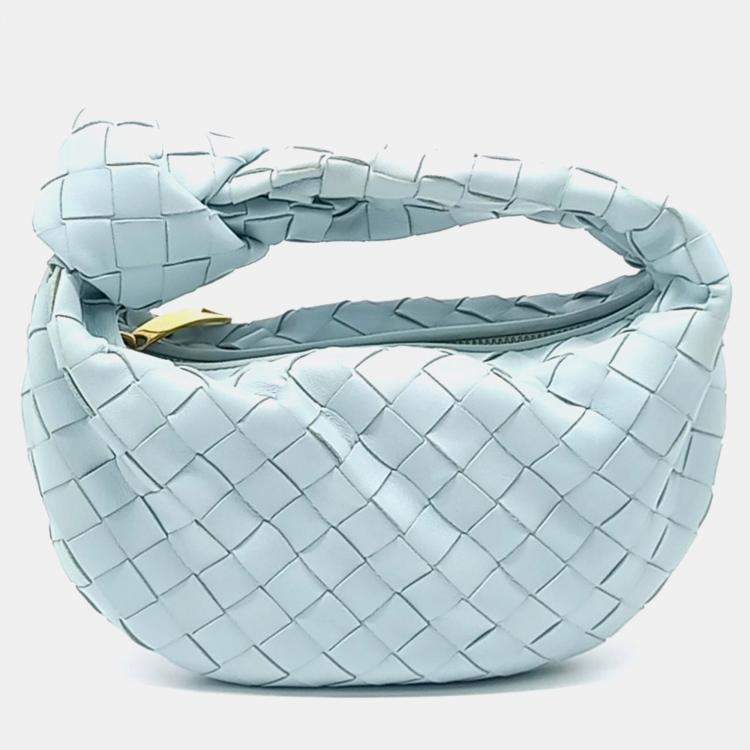 Pre Owned Bottega Veneta Blue Leather BV Mini Jodi Bag