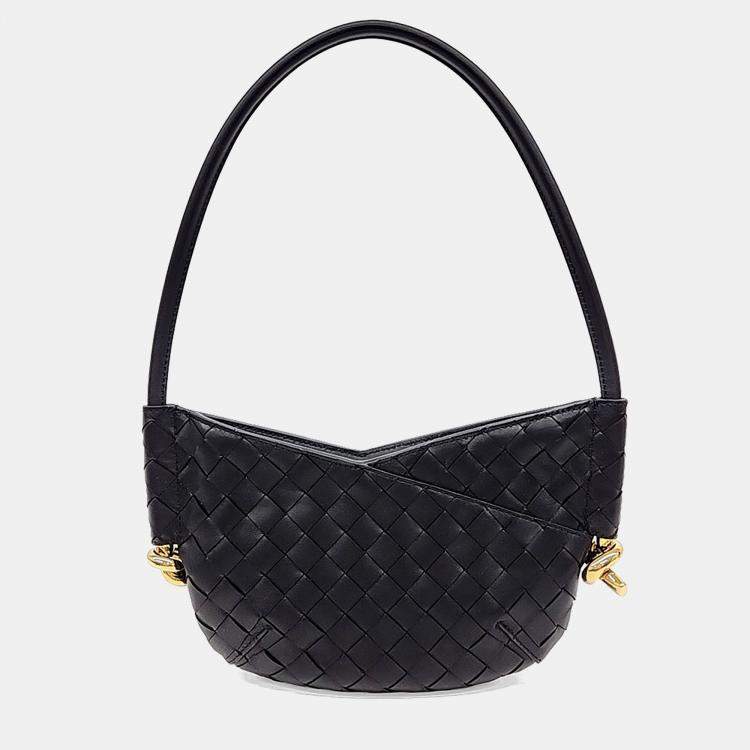 مملوكة مسبقًا Bottega Veneta Black Leather Baby Solstice