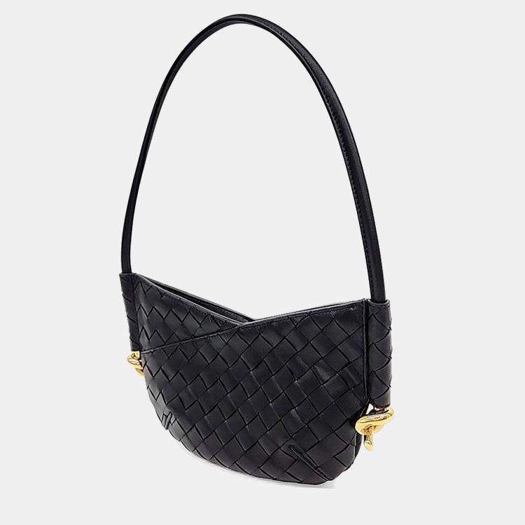 مملوكة مسبقًا Bottega Veneta Black Leather Baby Solstice