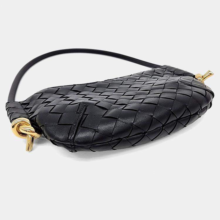 مملوكة مسبقًا Bottega Veneta Black Leather Baby Solstice