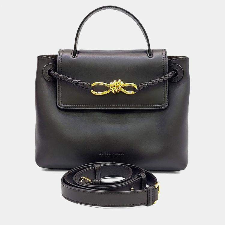 Pre Owned Bottega Veneta Black Leather Chao Chao Bag Small