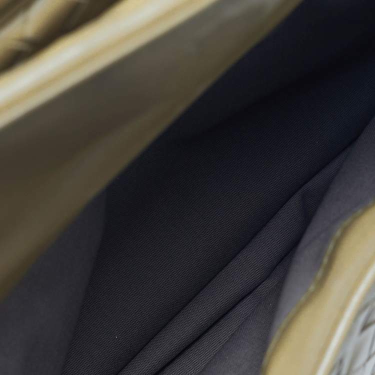 مملوكة مسبقًا Bottega Veneta Front Flap Olive Intrecciato Leather Shoulder Bag