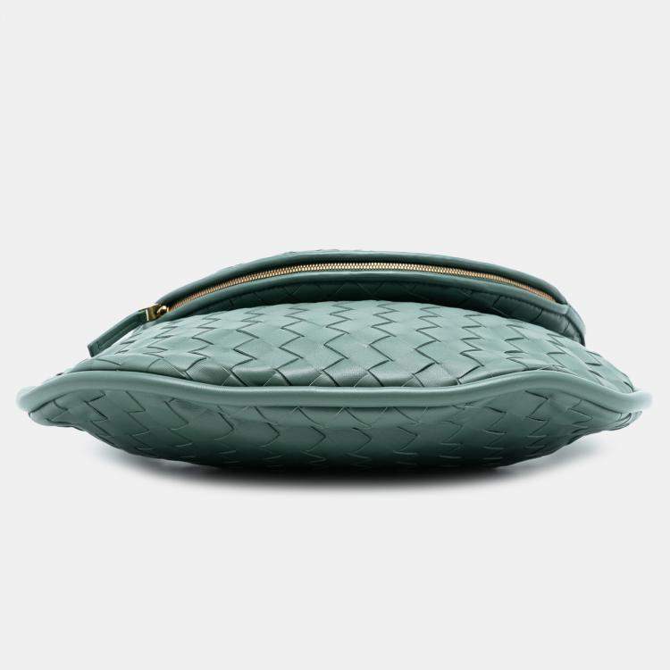Pre Owned Bottega Veneta Green Medium Nappa Intrecciato Gemelli Hobo