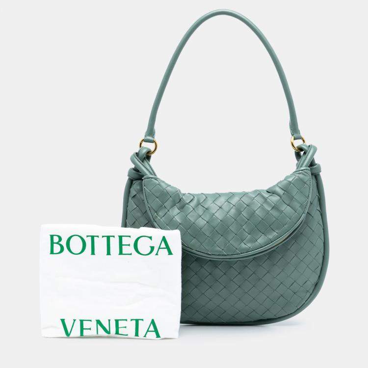 Pre Owned Bottega Veneta Green Medium Nappa Intrecciato Gemelli Hobo