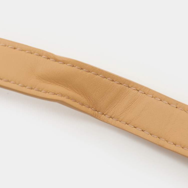 Pre Owned Bottega Veneta Mount Large Beige Leather Crossbody Bag