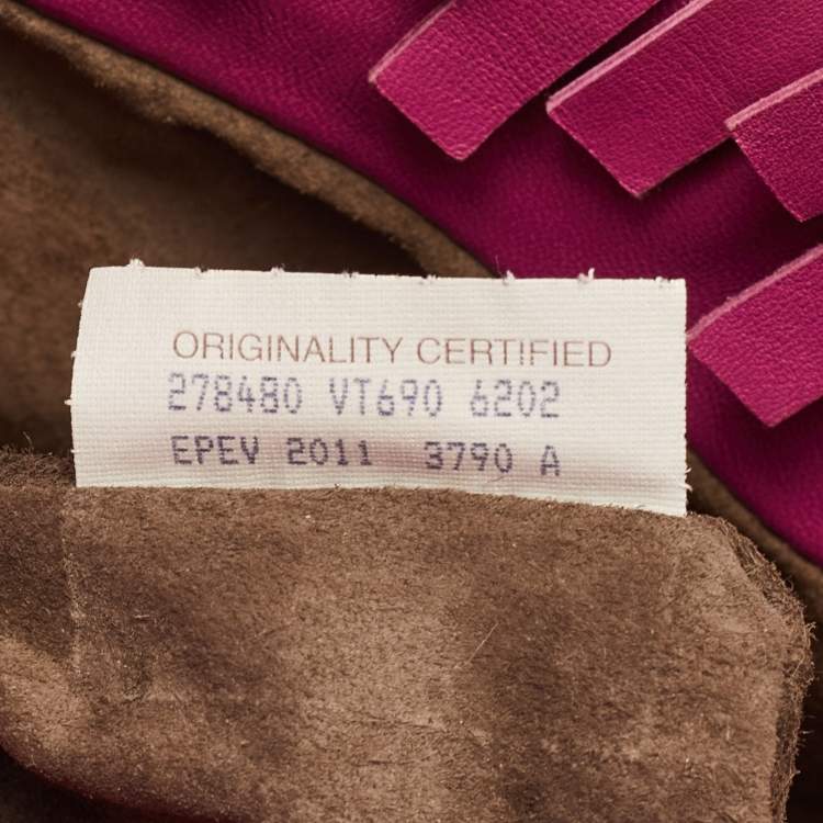 Pre Owned Bottega Veneta Fringe Pink Intrecciato Leather Cabat Tote