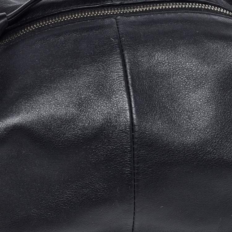 Pre Owned Bottega Veneta Double Knot Mini Black Leather Hobo