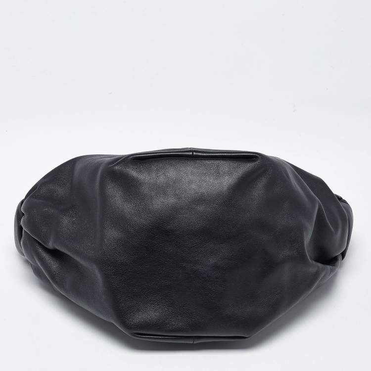 Pre Owned Bottega Veneta Double Knot Mini Black Leather Hobo