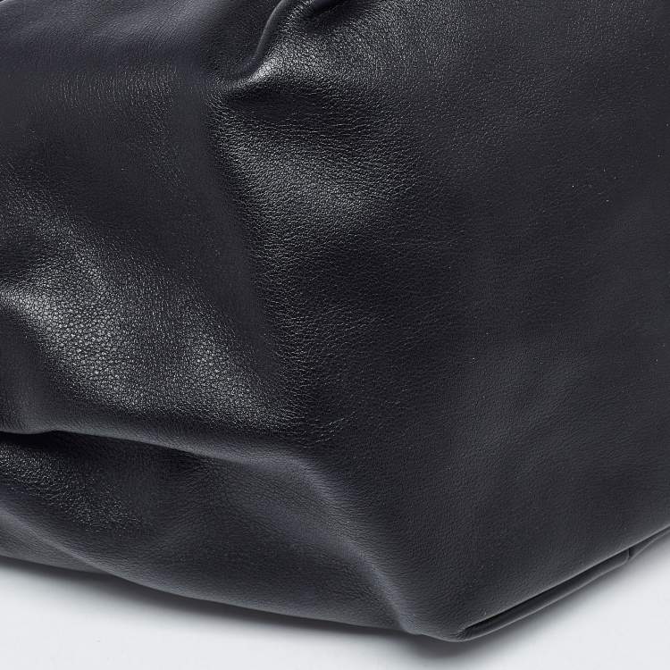 Pre Owned Bottega Veneta Double Knot Mini Black Leather Hobo