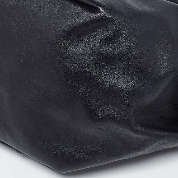 Pre Owned Bottega Veneta Double Knot Mini Black Leather Hobo