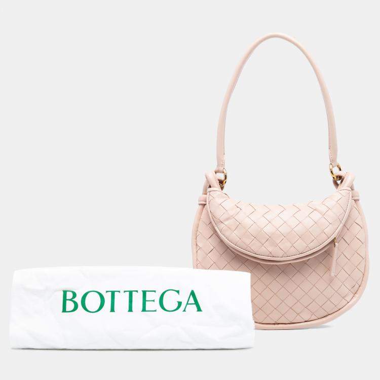 Pre Owned Bottega Veneta Pink Small Nappa Intrecciato Gemelli Hobo