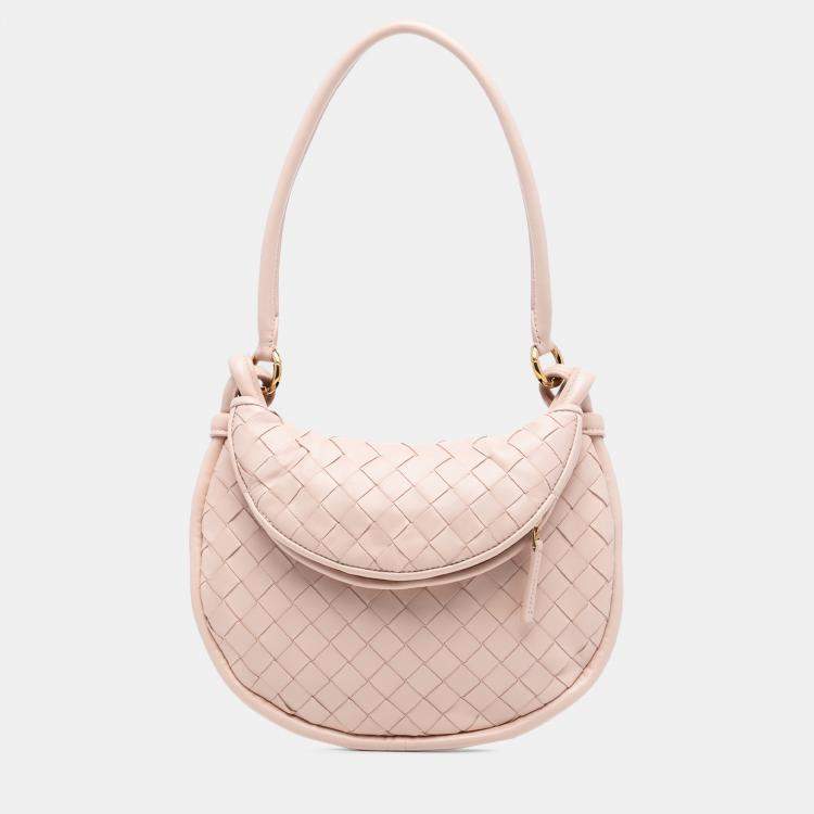 Pre Owned Bottega Veneta Pink Small Nappa Intrecciato Gemelli Hobo