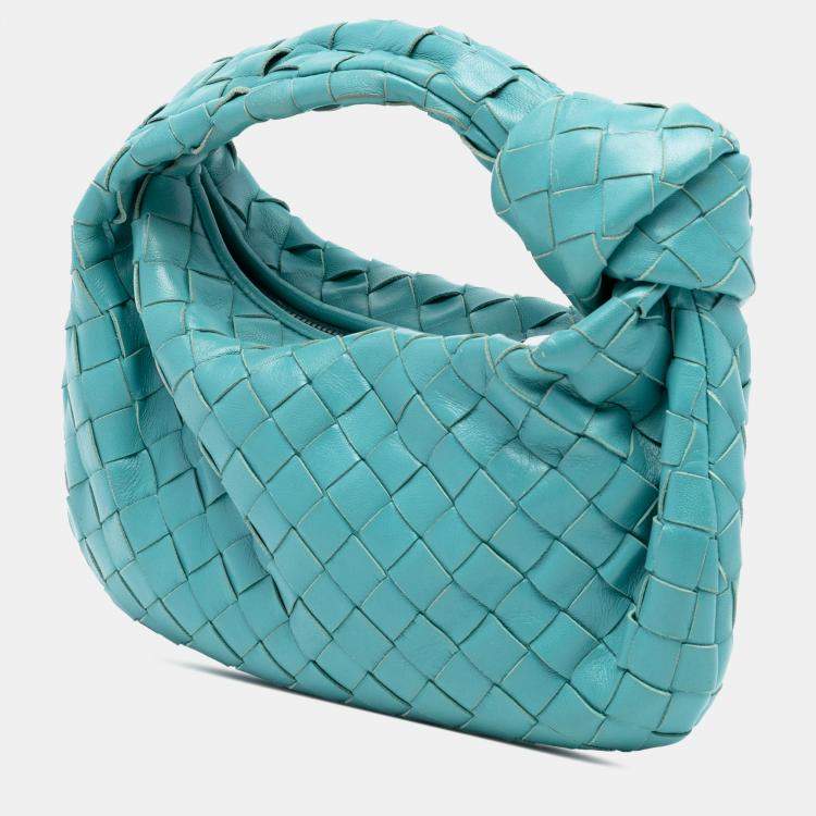 مملوكة مسبقًا Bottega Veneta Blue Mini Nappa Intrecciato Jodie