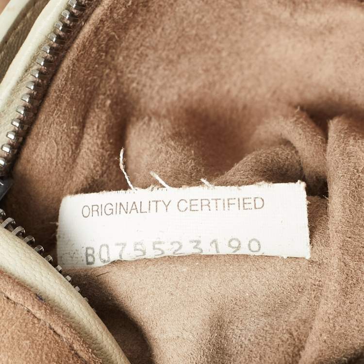 Pre Owned Bottega Veneta Nodini Light Beige Intrecciato Leather Shoulder Bag