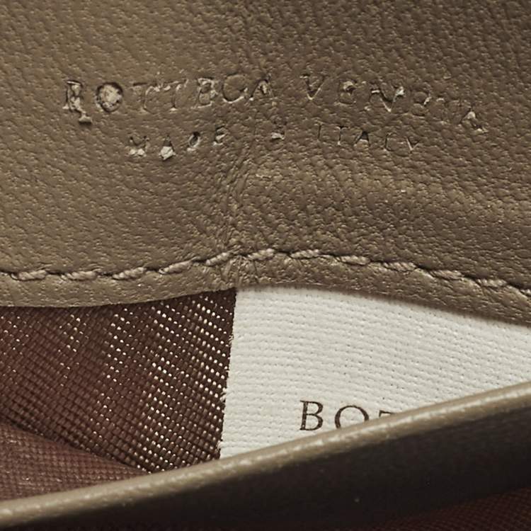 Pre Owned Bottega Veneta Grey Intrecciato Leather Card Holder