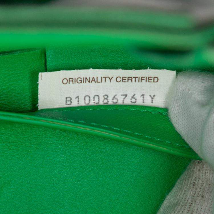 Pre Owned Bottega Veneta Green Small Nappa Maxi Intrecciato Arco Tote