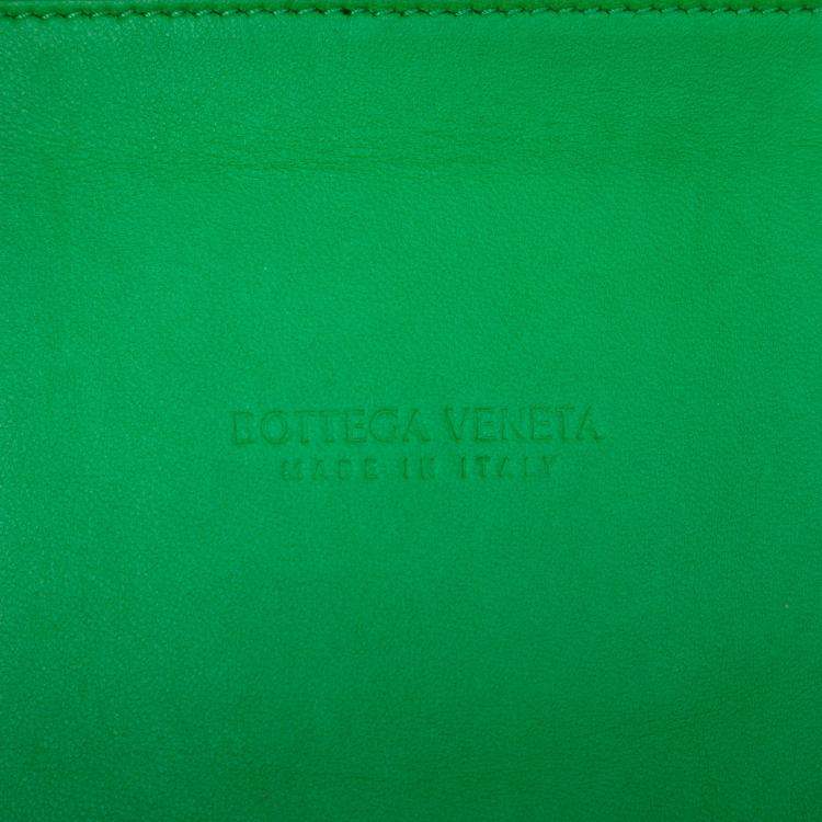 Pre Owned Bottega Veneta Green Small Nappa Maxi Intrecciato Arco Tote