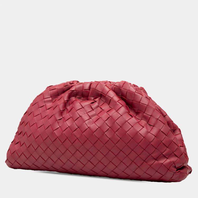 مملوكة مسبقًا Bottega Veneta Red Nappa Intrecciato The Pouch