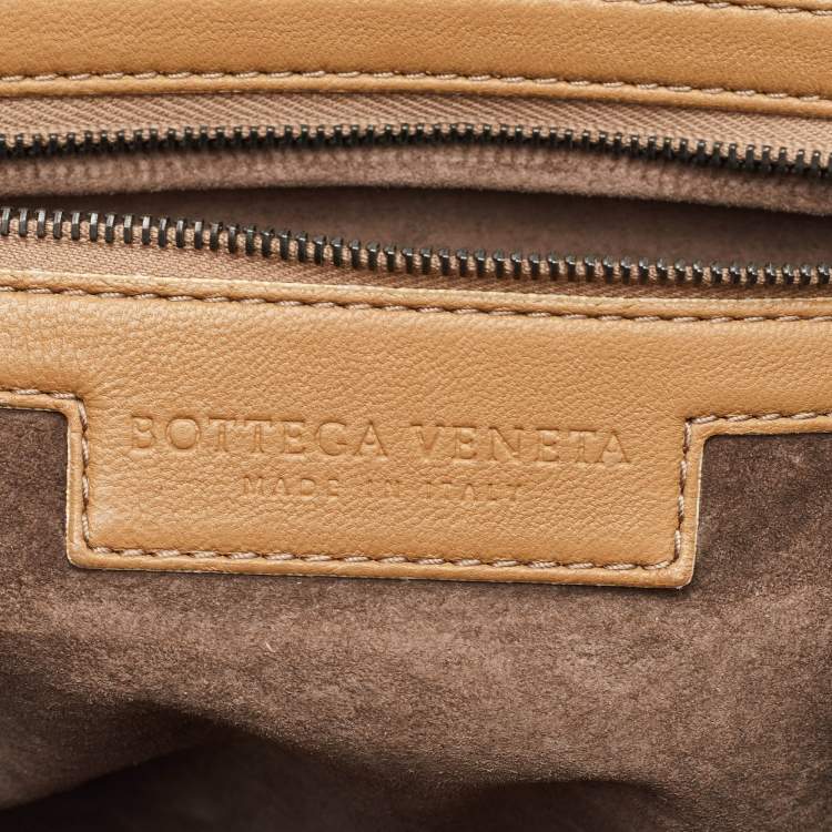 Pre Owned Bottega Veneta Nodini Beige Intrecciato Leather Crossbody Bag